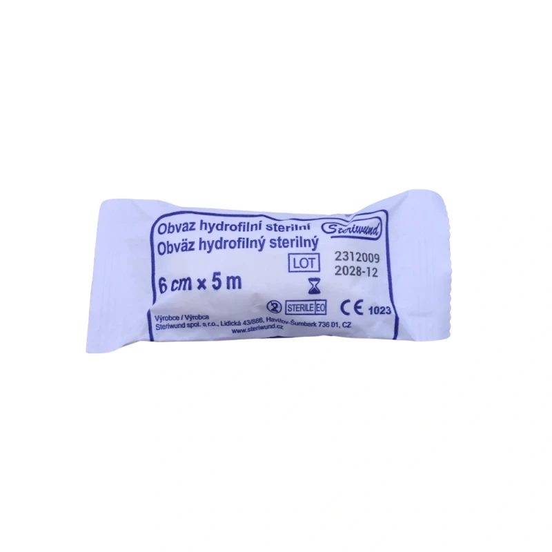 1501-obvaz hydrofilny steril. 6cmx5m 1ks